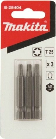 Бита для заворачивания MAKITA B-25404 T25, 50 мм, E-form (MZ), 3 шт.
