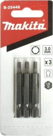 Бита для заворачивания MAKITA B-25448 HEX3.0, 50 мм, E-form (MZ), 3 шт.