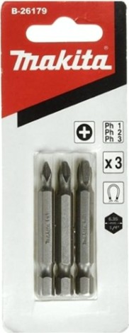 Бита для заворачивания MAKITA B-26179 PH1/PH2/PH3, 50 мм, E-form (MZ), 3 шт.