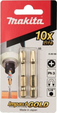 Бита для заворачивания MAKITA B-28189 Impact Premier PH3, 50 мм, E-form (MZ), 2 шт.