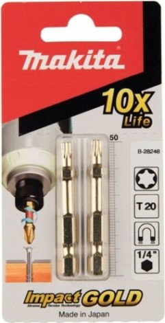 Бита для заворачивания MAKITA B-28248 Impact Gold T20, 50 мм, E-form (MZ), 2 шт.