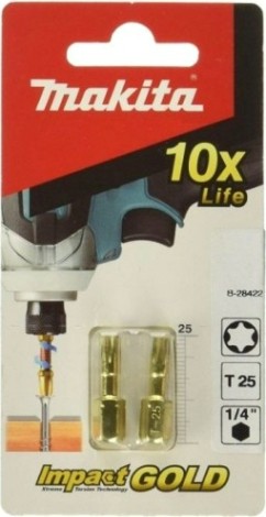 Бита для заворачивания MAKITA B-28422 Impact Gold T25, 25 мм, C-form, 2 шт. Бита для заворачивания MAKITA B-28422 Impact Gold T25, 25 мм, C-form, 2 шт.