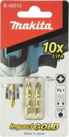 Бита для заворачивания MAKITA B-42210 Impact Gold Shorton PZ1, 30 мм, E-form (MZ), 2 шт.