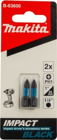 Бита для заворачивания MAKITA B-63600 Impact Black Ph1, 25 мм, C-form, 2 шт.