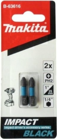 Бита для заворачивания MAKITA B-63616 Impact PH2, 25 мм, C-form, 2 шт.