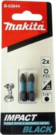 Бита для заворачивания MAKITA B-63644 Impact PZ2, 25 мм, C-form, 2 шт.