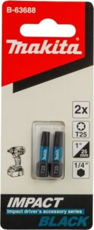 Бита для заворачивания MAKITA B-63688 Impact Black T25, 25 мм, C-form, 2 шт.