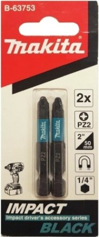 Бита для заворачивания MAKITA B-63753 Impact PZ2, 50 мм, Е-form (MZ), 2 шт.