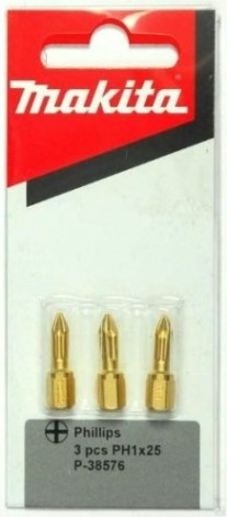 Бита для заворачивания MAKITA P-38576 алмазная PH1, 25 мм, C-form, 3 шт.