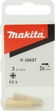 Бита для заворачивания MAKITA P-38657 алмазная PZ3, 25 мм, C-form, 3 шт.