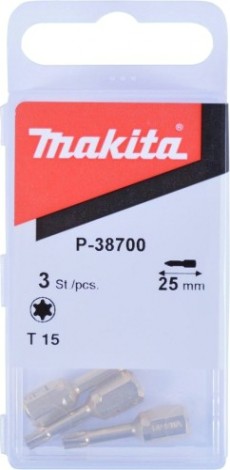 Бита для заворачивания MAKITA P-38700 алмазная T15, 25 мм, C-form, 3 шт.