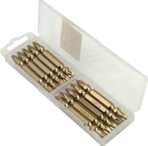 Бита для заворачивания ПРАКТИКА "Эксперт" двусторонняя PH-2/PZ-2х65мм Tin отверточная (10шт) [036-995]