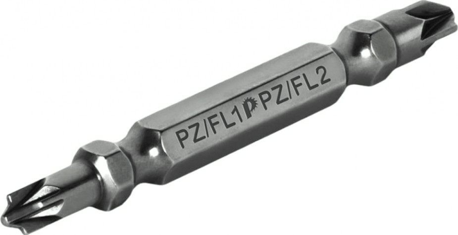 Бита для заворачивания ПРАКТИКА "Профи" двусторонняя PZ/FL1-PZ/FL2х65мм отверточная (2шт) [906-821]