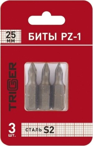 Бита для заворачивания TRIGGER 84963 ПРОФИ PZ-1 25мм (3шт.) [тов-128284]