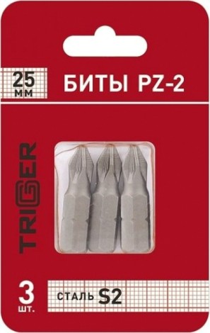 Бита для заворачивания TRIGGER 84964 ПРОФИ PZ-2 25мм (3шт.) [тов-128285]