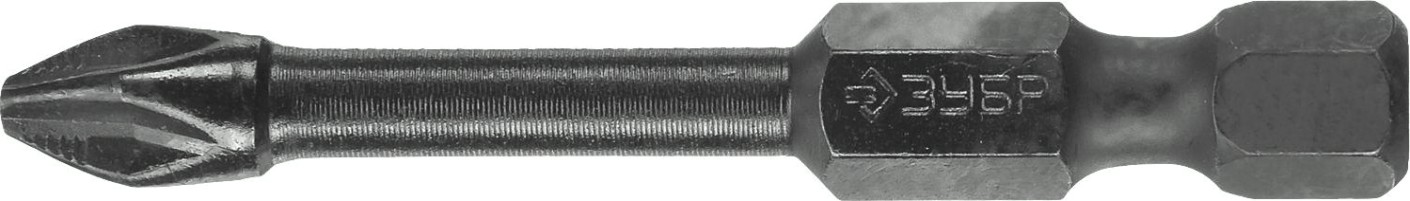 Бита для заворачивания ЗУБР ПРОФЕССИОНАЛ e 1/4", ph2, 50мм, 2шт [26021-2-50-S2]