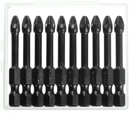 Бита для заворачивания ЗУБР ПРОФЕССИОНАЛ e 1/4", pz2, 50мм, 10шт [26023-2-50-S10]
