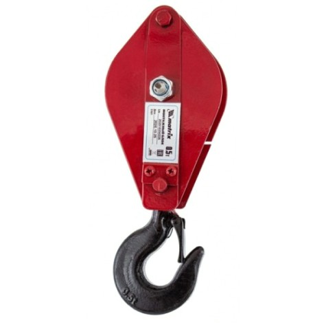 Блок монтажный MATRIX 51921 с крюком, 0,5т Блок монтажный MATRIX 51921 с крюком, 0,5т