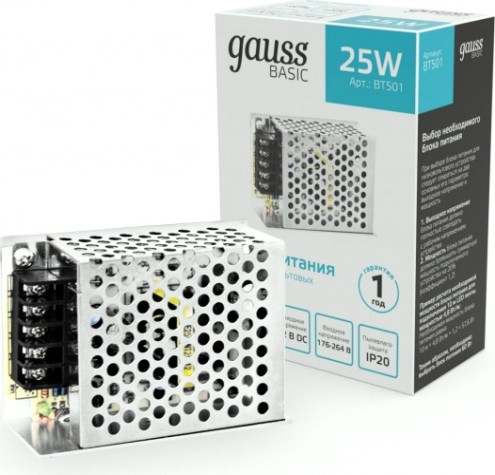 Блок питания GAUSS BT501 basic 12v 25w ip20