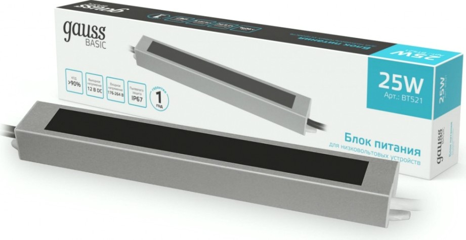 Блок питания GAUSS BT521 basic 12v 25w ip67