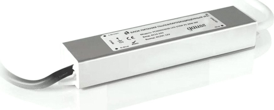 Блок питания GAUSS LED для светодиодной ленты пылевлагозащищенный 15w 12v [202023015]