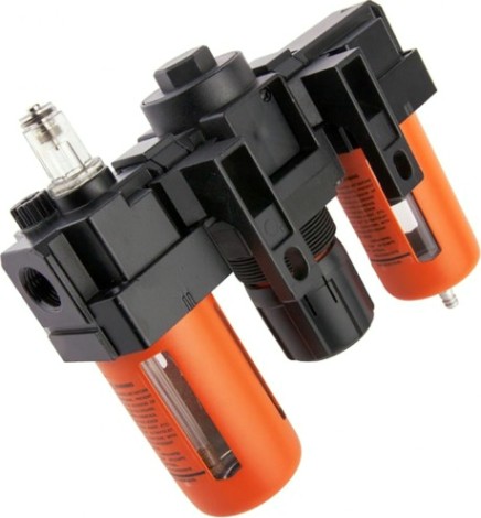 Блок подготовки воздуха WiederKraft WDK-70230 резьба 3/8" (до 1500л/мин), фильтр 5 мк