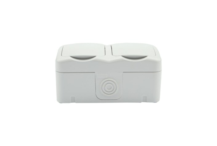 Блок розеток Kranz KR-78-0606 горизонтальный 2 Mini OG IP54 с зазем., Блок розеток Kranz KR-78-0606 горизонтальный 2 Mini OG IP54 с зазем.,