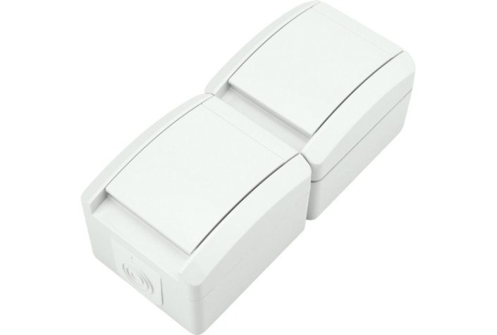 Блок розеток Kranz KR-78-0802 вертикальный 2 INDUSTRIAL IP54 с зазем., о/у