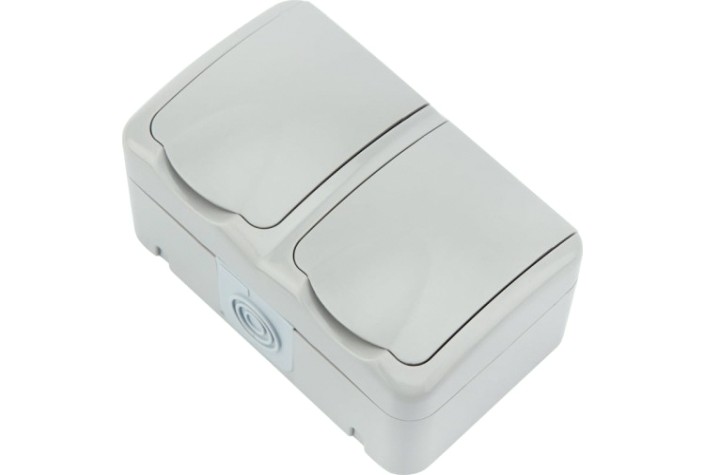 Блок розеток Kranz KR-78-0804 горизонтальный 2 (керамика) Mini OG IP54