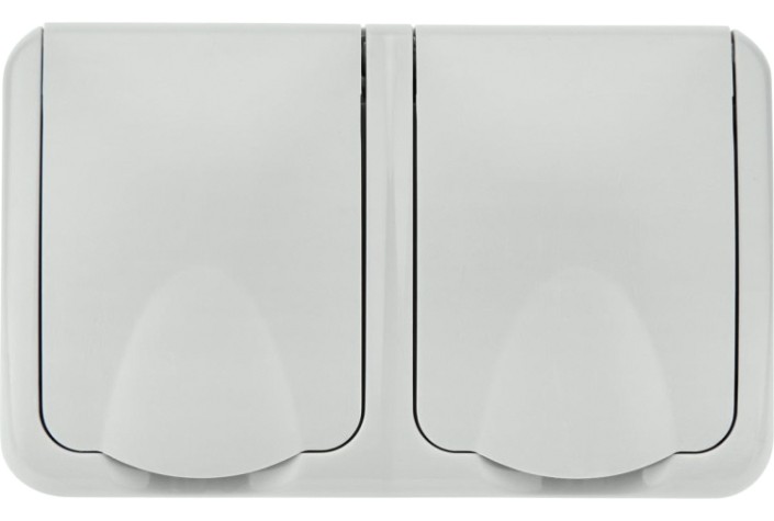 Блок розеток Kranz KR-78-0804 горизонтальный 2 (керамика) Mini OG IP54 Блок розеток Kranz KR-78-0804 горизонтальный 2 (керамика) Mini OG IP54