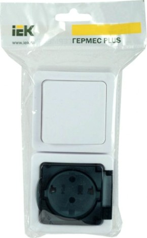 Блок выключатель-розетка IEK GERMES Plus БГб-22-31-ГПБд с заземлением [EBGMP20-K03-31-54-EC]