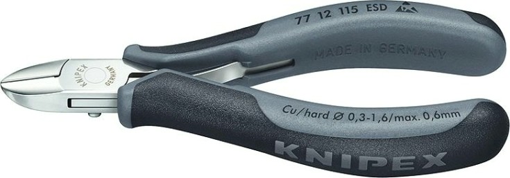 Бокорезы диагональные для электроники KNIPEX 7712115ESD 115 мм [KN-7712115ESD]