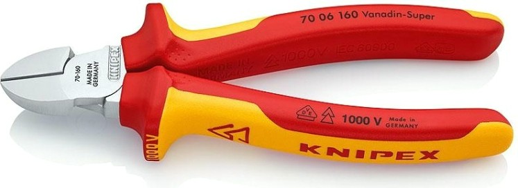 Бокорезы диэлектрические KNIPEX 7006160SB 160 мм [KN-7006160SB]