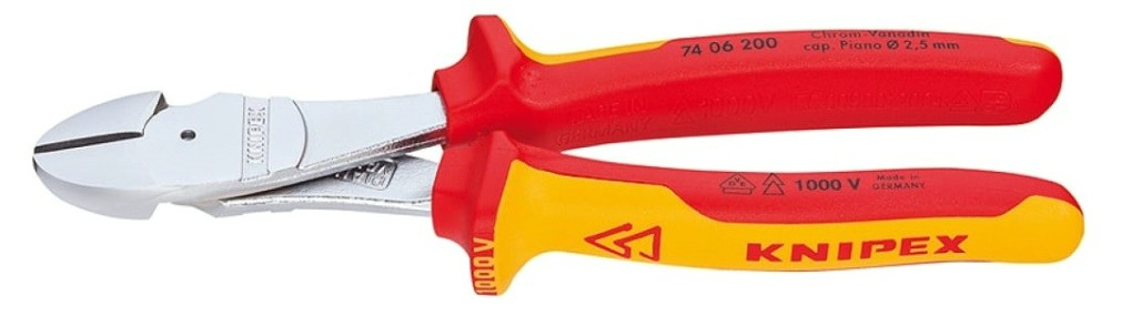Бокорезы диэлектрические KNIPEX KN-7406200SB особо мощные vde, 200 мм, хром, 2-комп. ручки Бокорезы диэлектрические KNIPEX KN-7406200SB особо мощные vde, 200 мм, хром, 2-комп. ручки