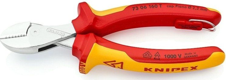 Бокорезы диэлектрические KNIPEX X-Cut 7306160TBK 160 мм [KN-7306160TBK]