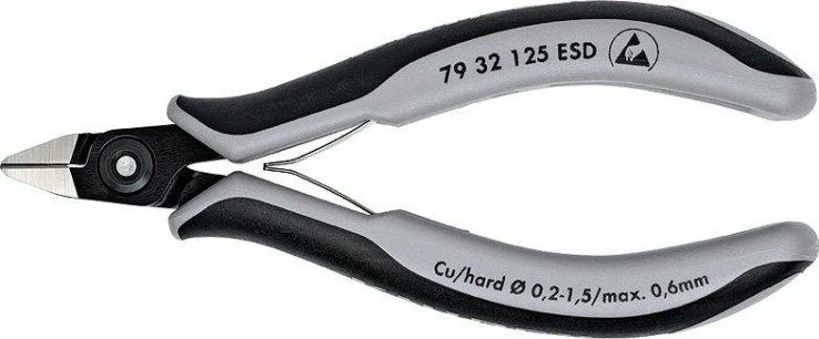 Бокорезы для электроники антистатические KNIPEX 7932125ESD 125 мм [KN-7932125ESD]