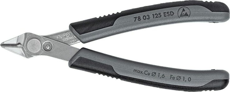 Бокорезы для электроники KNIPEX 7803125ESD 125 мм [KN-7803125ESD]