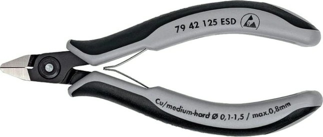 Бокорезы для электроники прецизионные KNIPEX 7942125ESD 125 мм [KN-7942125ESD]