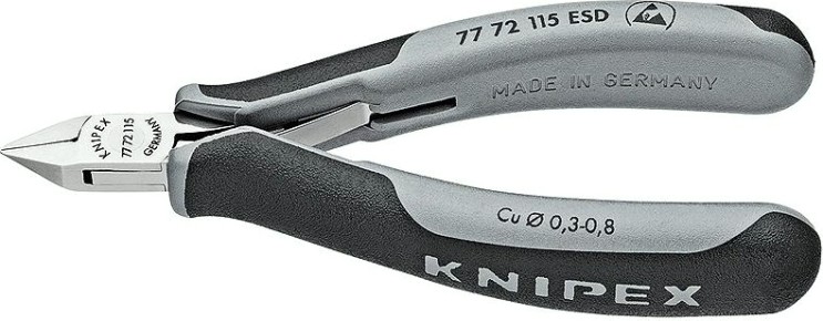 Бокорезы KNIPEX 7772115ESD для электроники 115 мм, антистатические [KN-7772115ESD]