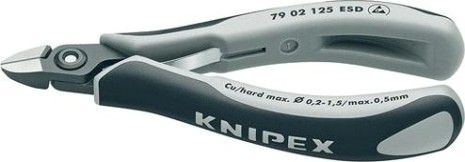 Бокорезы KNIPEX 7902125ESD прецизионные esd для тонких работ 125 мм, антистат [KN-7902125ESD]