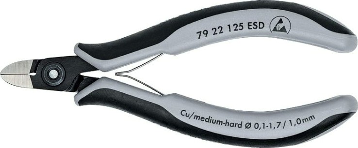 Бокорезы KNIPEX 7922125ESD прецизионные esd для тонких работ 125 мм, антистат [KN-7922125ESD]