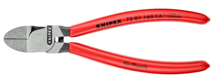Бокорезы KNIPEX KN-7201160KA для пластика, округлая голова, пружина, 160 мм