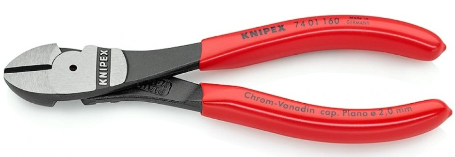 Бокорезы KNIPEX KN-7401160SB особо мощные, 160 мм, обливные ручки