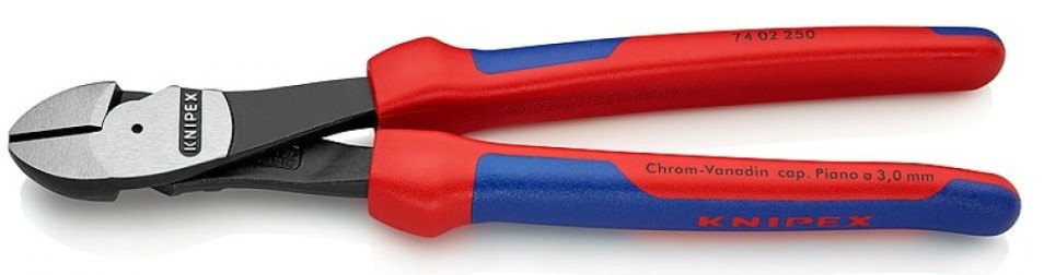 Бокорезы KNIPEX KN-7402250SB особо мощные, 250 мм, 2-комп. ручки
