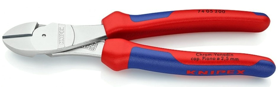 Бокорезы KNIPEX KN-7405200SB особо мощные, 200 мм, хром, 2-комп. ручки