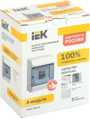 Бокс IEK PRIME ЩРН-П-4 модуля, навесной ip41 [MKP82-N-04-41-20]
