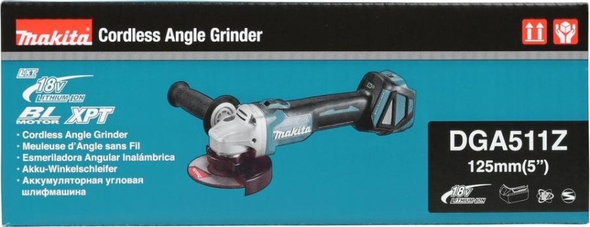 Болгарка (УШМ) MAKITA DGA 511 Z бесщеточная, без АКБ и ЗУ [DGA511Z]