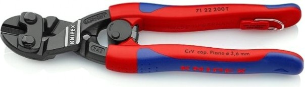 Болторез с изогнутой режущей частью KNIPEX "CoBolt" 7122200T со страховочным креплением [KN-7122200T]