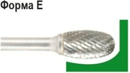 Бор-фреза по металлу D.BOR форма Е овал 12,7*22,0/67,0 хв. 6 мм 9f-14127k02d [W-040-9F-14127K02D]