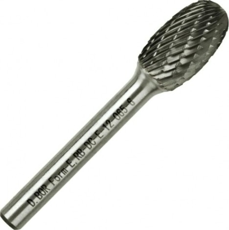 Бор-фреза по металлу D.BOR форма Е овал DC 10.0*16/61 хв. 6 мм [D-RB-DC-E-10-061-6]